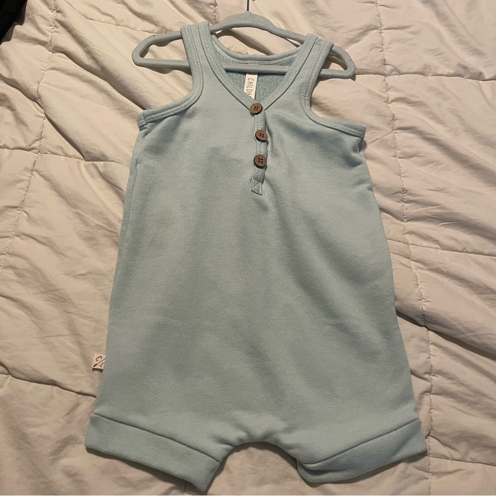 NWOT Childhoods Clothing Short Tank Romper Light Blue